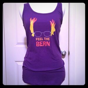 Feel The Bern tanktop Bernie Sanders w/ glasses tank tee